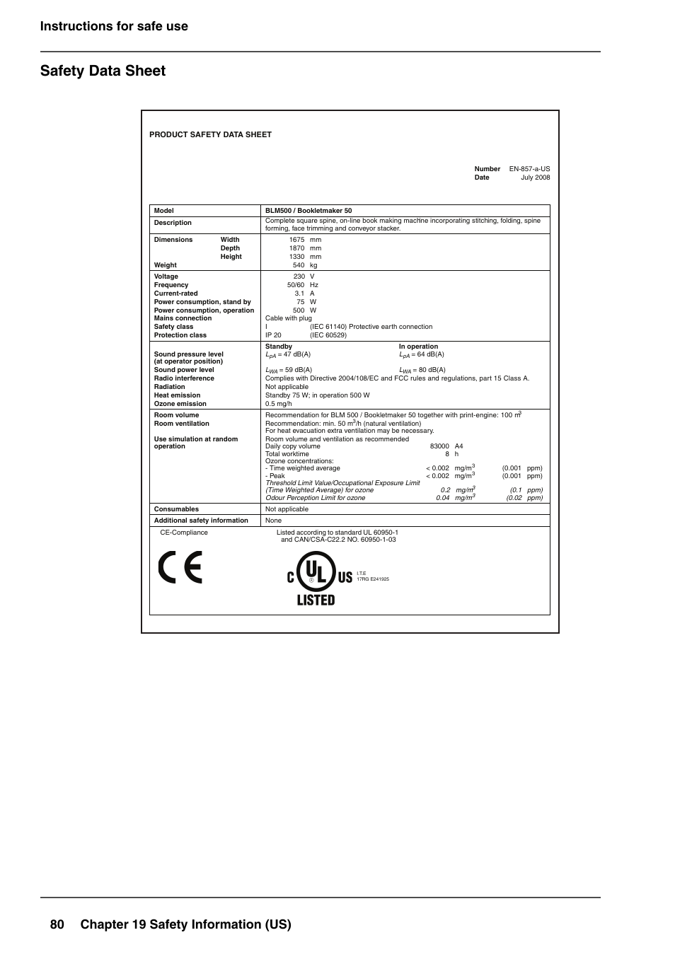 Safety data sheet | Konica Minolta bizhub PRO 2000P User Manual | Page 80 / 84