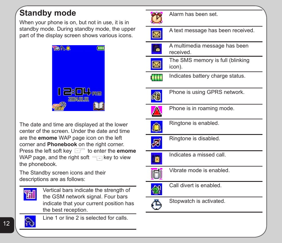 Standby mode | Asus V75 User Manual | Page 16 / 78