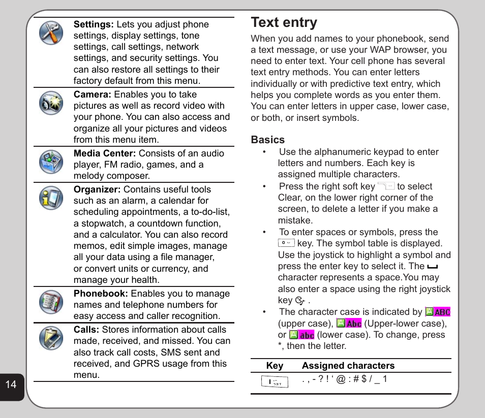 Text entry | Asus V75 User Manual | Page 18 / 78