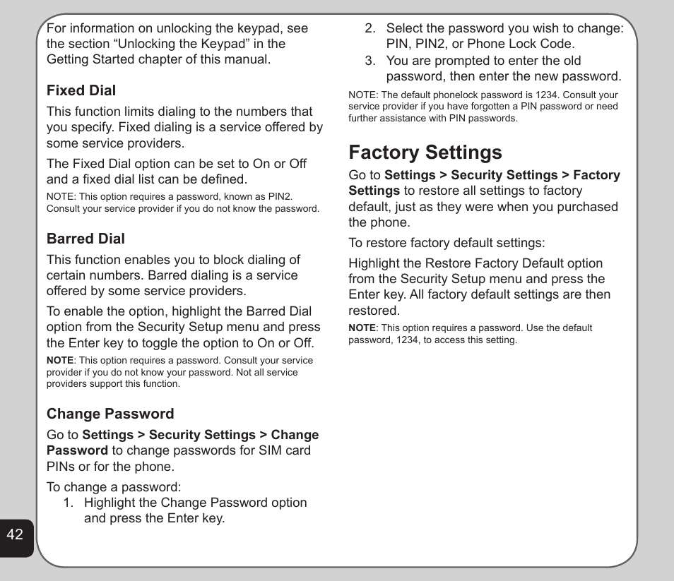 Factory settings | Asus V75 User Manual | Page 46 / 78