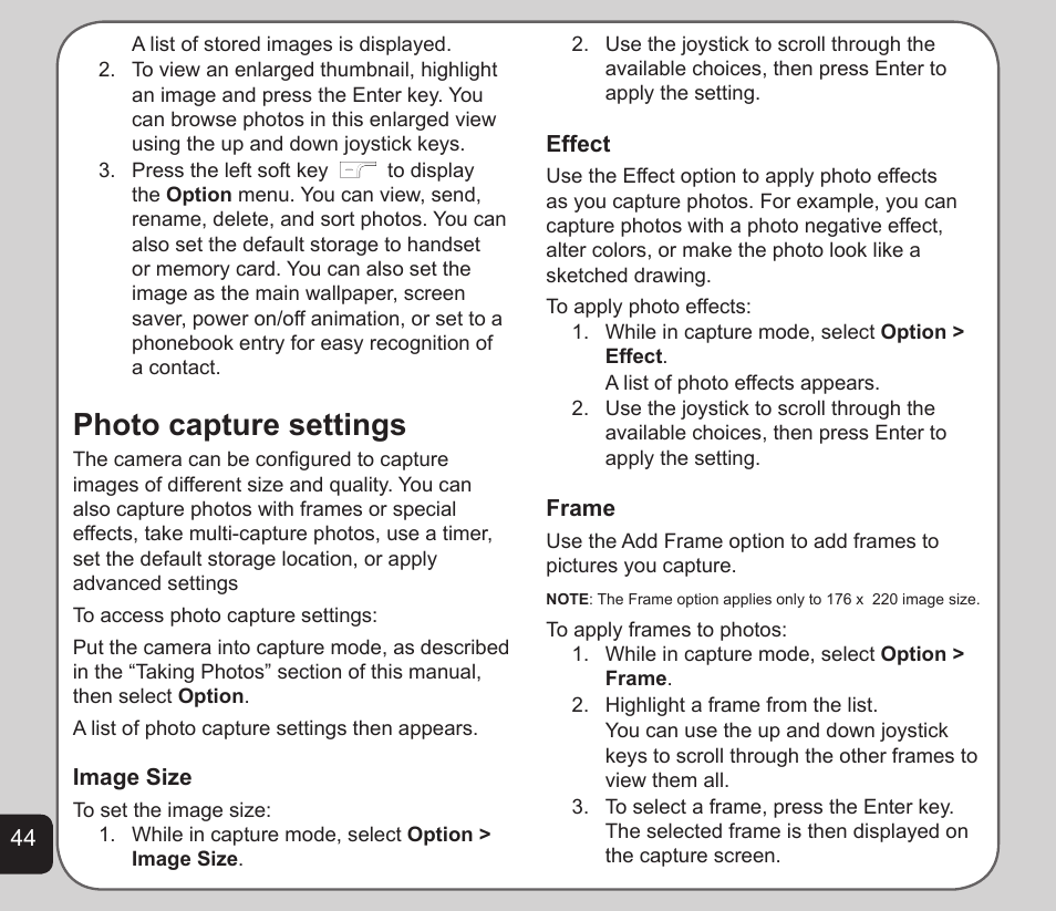 Photo capture settings | Asus V75 User Manual | Page 48 / 78