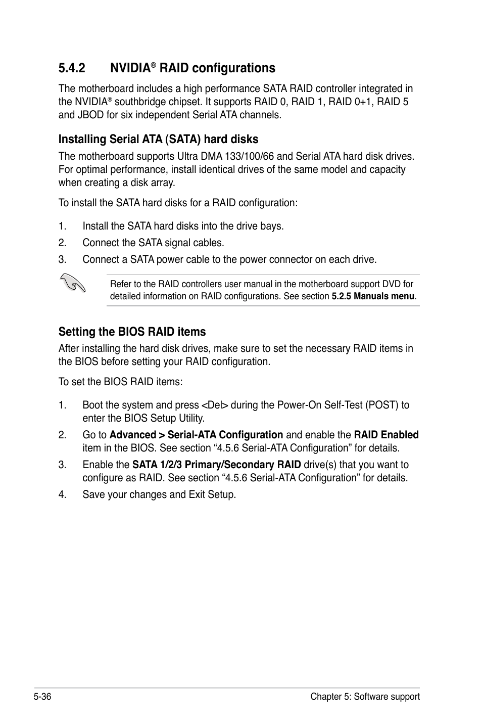 2 nvidia® raid configurations, Nvidia, Raid configurations -36 | 2 nvidia, Raid configurations | Asus E3746 User Manual | Page 162 / 196