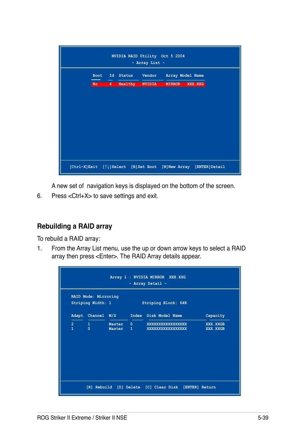 Rebuilding a raid array | Asus E3746 User Manual | Page 165 / 196