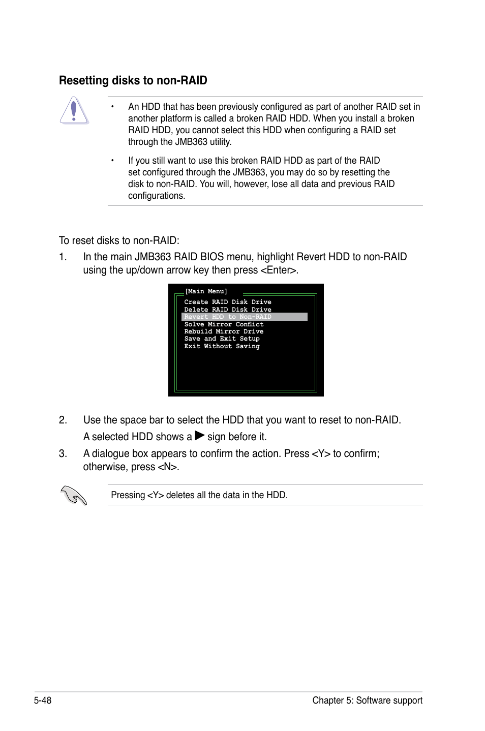 Resetting disks to non-raid | Asus E3746 User Manual | Page 174 / 196