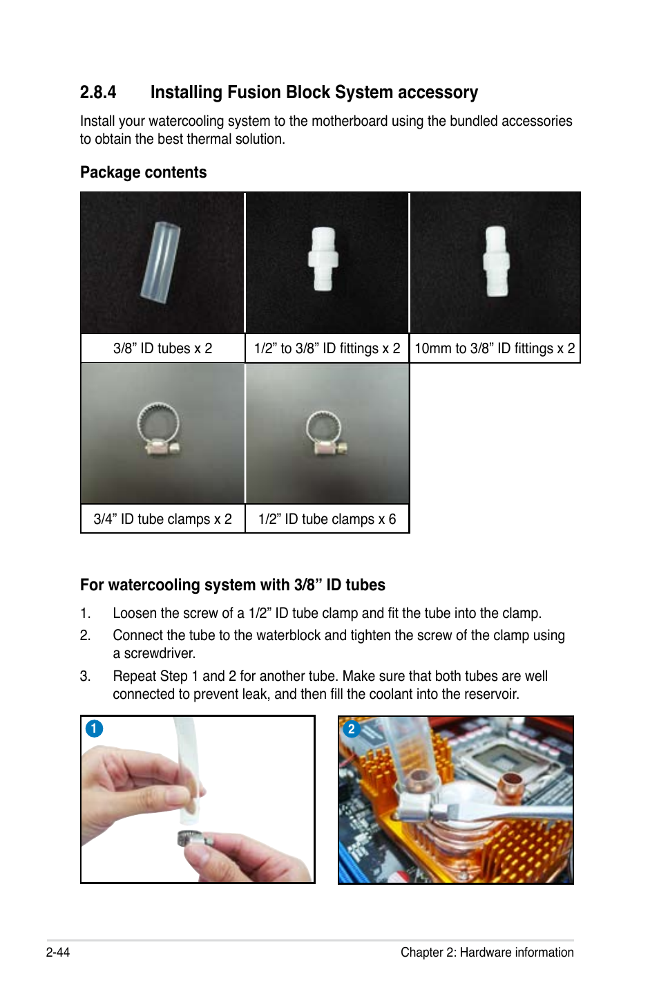 4 installing fusion block system accessory, Installing fusion block system accessory -44 | Asus E3746 User Manual | Page 70 / 196