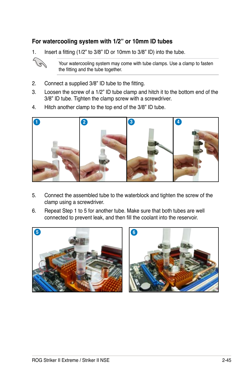 For watercooling system with 1/2” or 10mm id tubes | Asus E3746 User Manual | Page 71 / 196