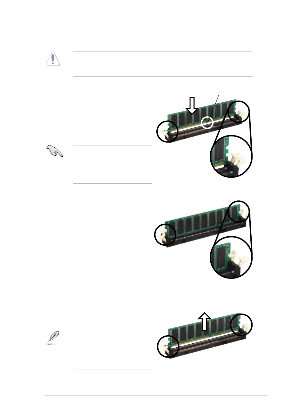 3 installing a dimm, 4 removing a dimm | Asus P4SP-MX User Manual | Page 19 / 64