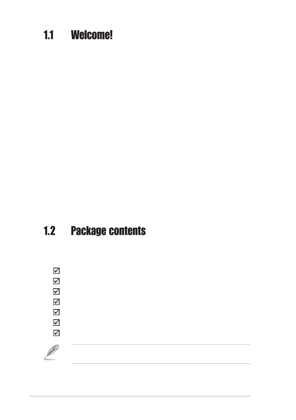 1 welcome, 2 package contents | Asus 54Mbps Pocket Wireless Access Point WL-330g User Manual | Page 12 / 70