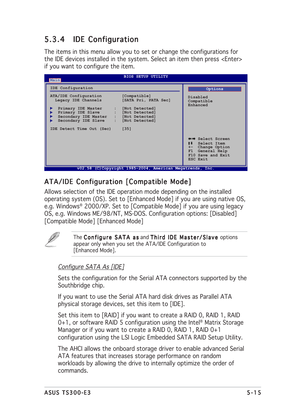 Ata/ide configuration [compatible mode | Asus TS300-E3 User Manual | Page 101 / 200