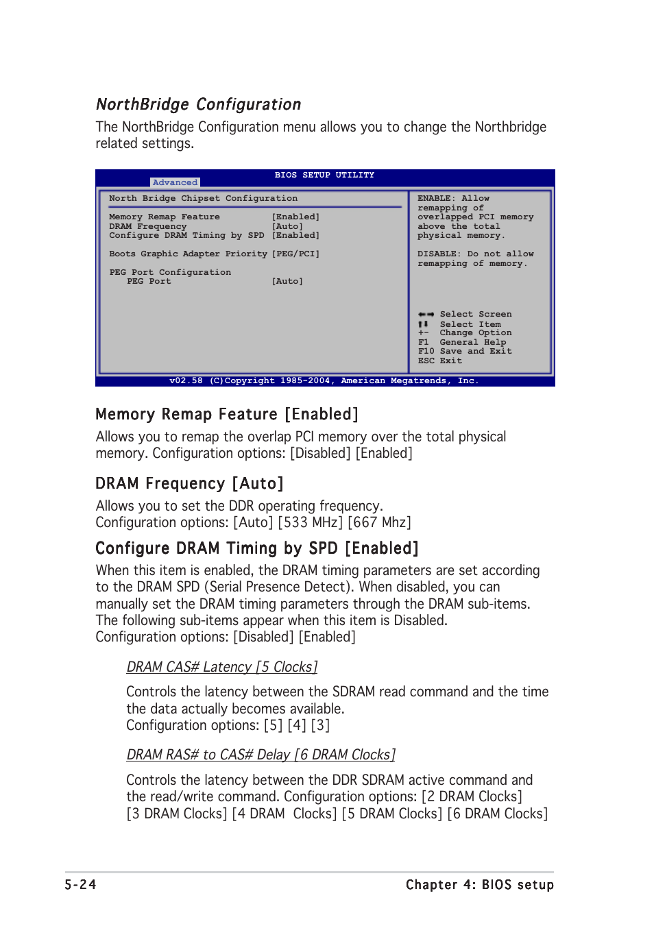 Dram frequency [auto, Configure dram timing by spd [enabled, Northbridge configuration | Asus TS300-E3 User Manual | Page 110 / 200