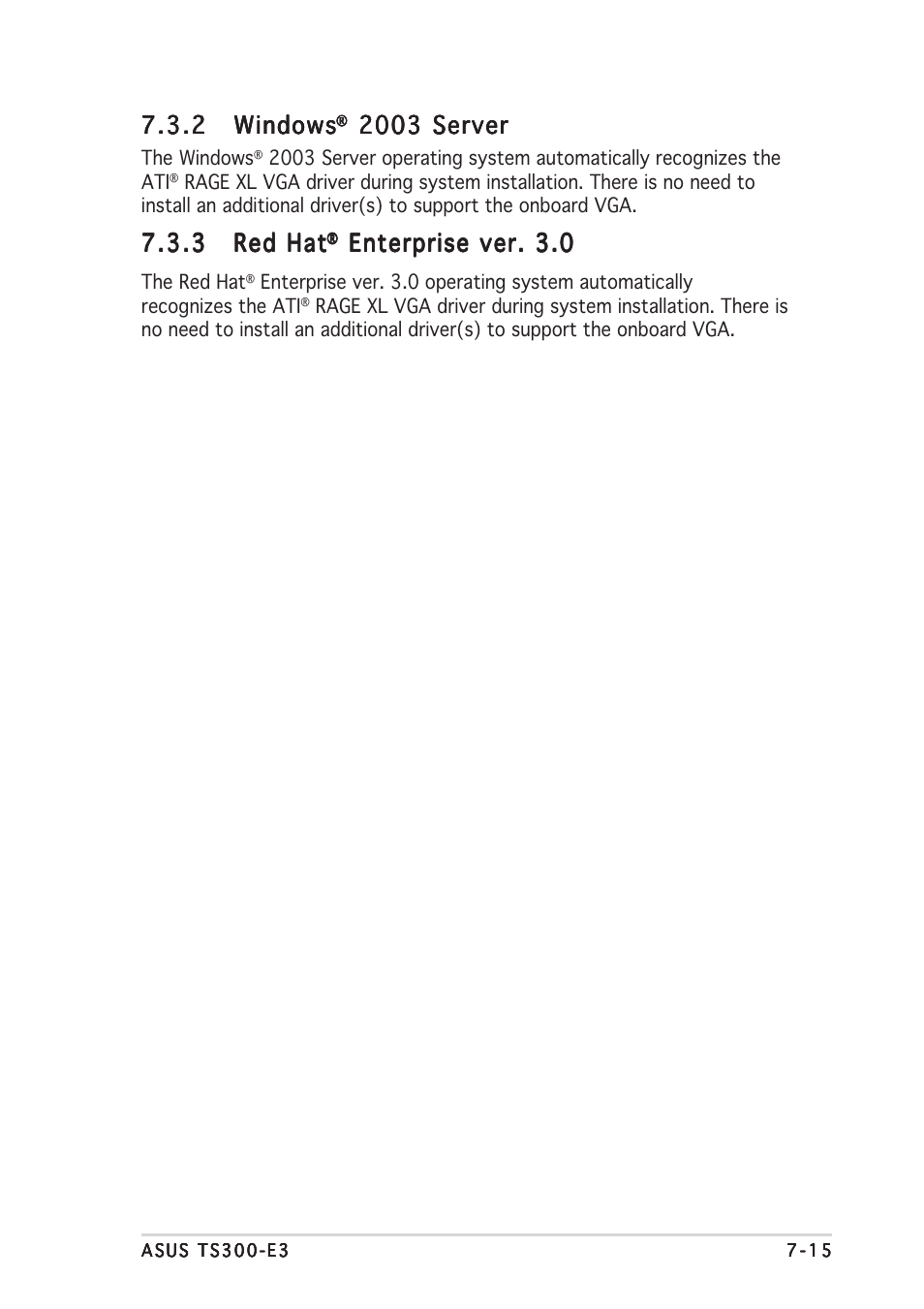 2 windows windows windows windows windows, 2003 server, 3 red hat red hat red hat red hat red hat | Enterprise ver. 3.0 | Asus TS300-E3 User Manual | Page 191 / 200