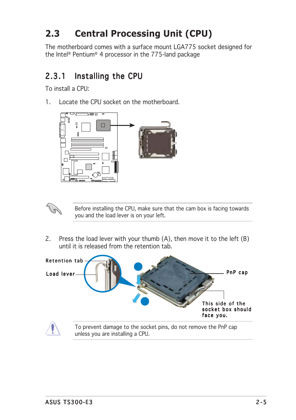 3 central processing unit (cpu) | Asus TS300-E3 User Manual | Page 25 / 200