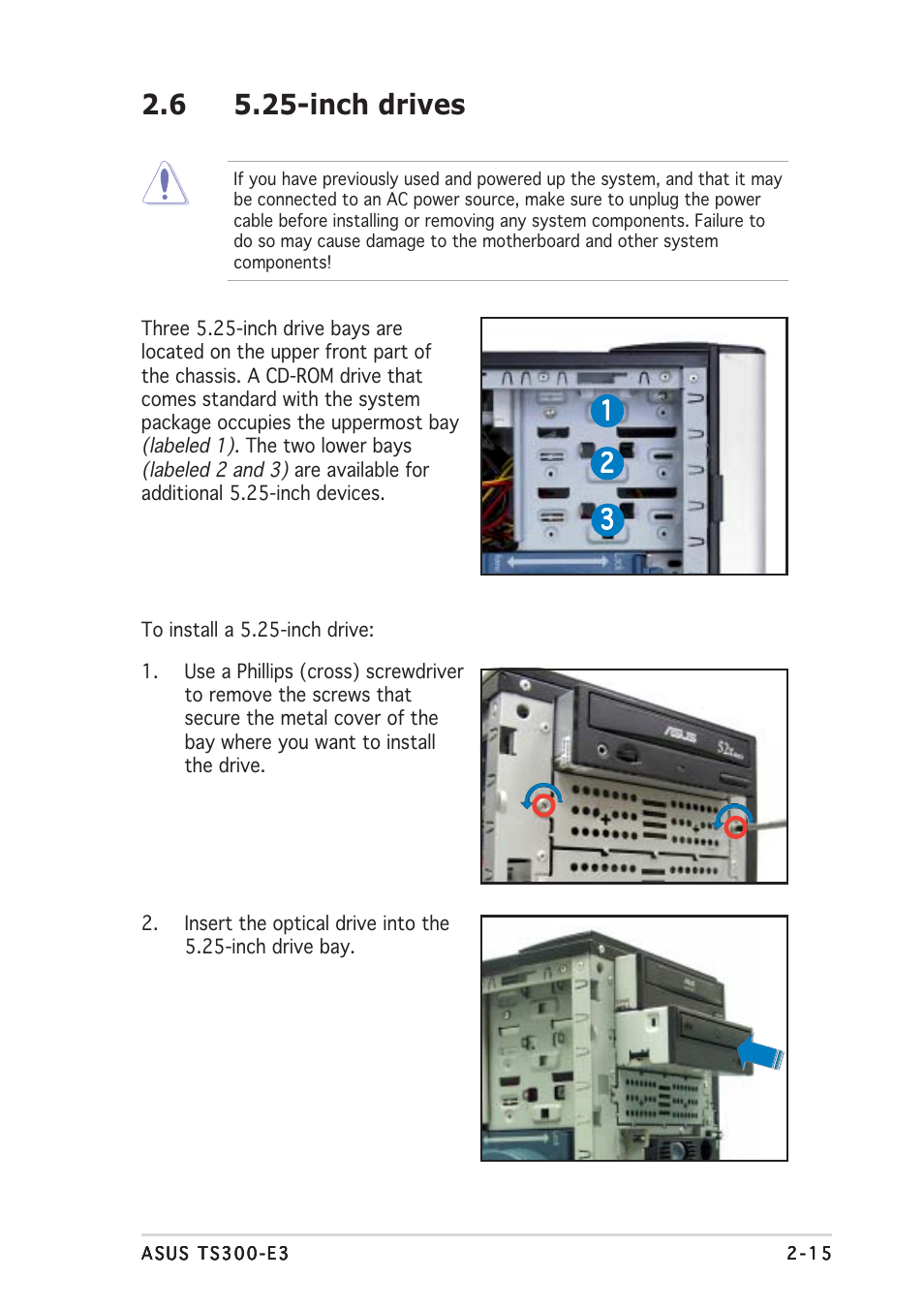 6 5.25-inch drives | Asus TS300-E3 User Manual | Page 35 / 200