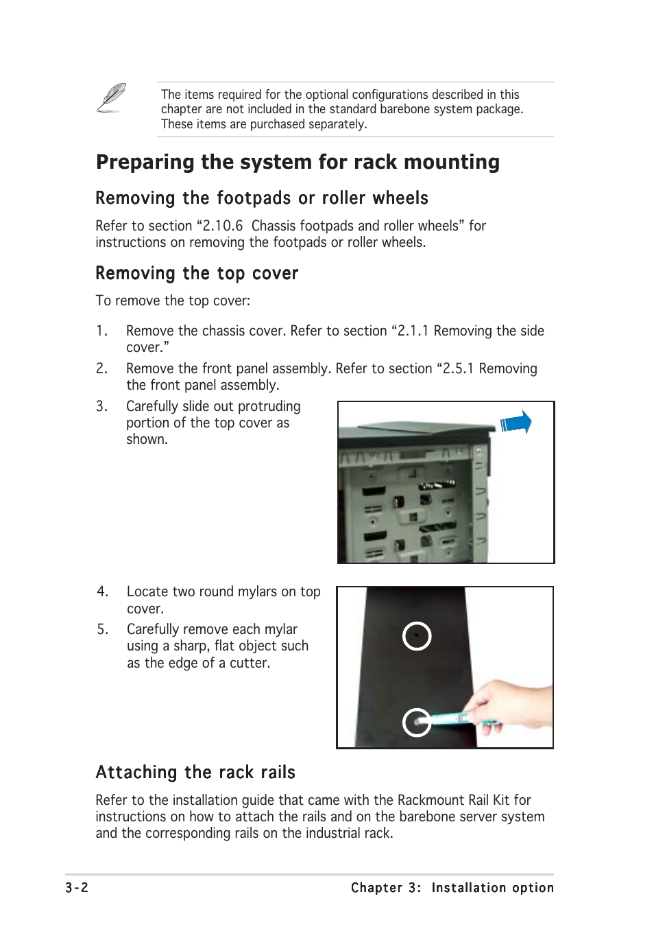 Preparing the system for rack mounting | Asus TS300-E3 User Manual | Page 68 / 200