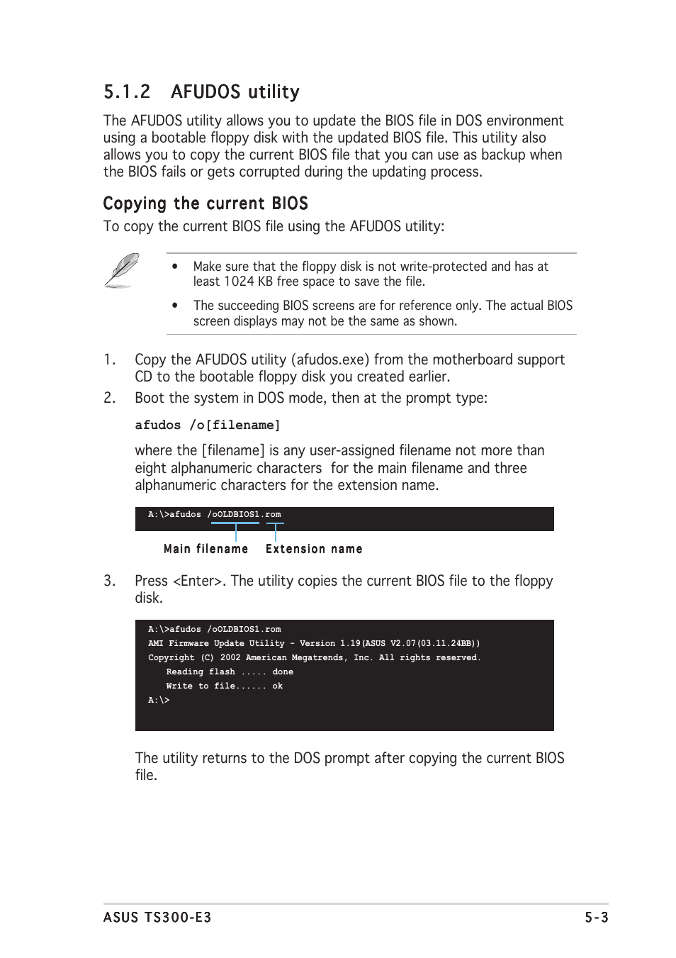 Copying the current bios | Asus TS300-E3 User Manual | Page 89 / 200