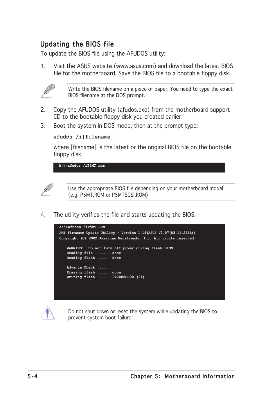 Updating the bios file | Asus TS300-E3 User Manual | Page 90 / 200