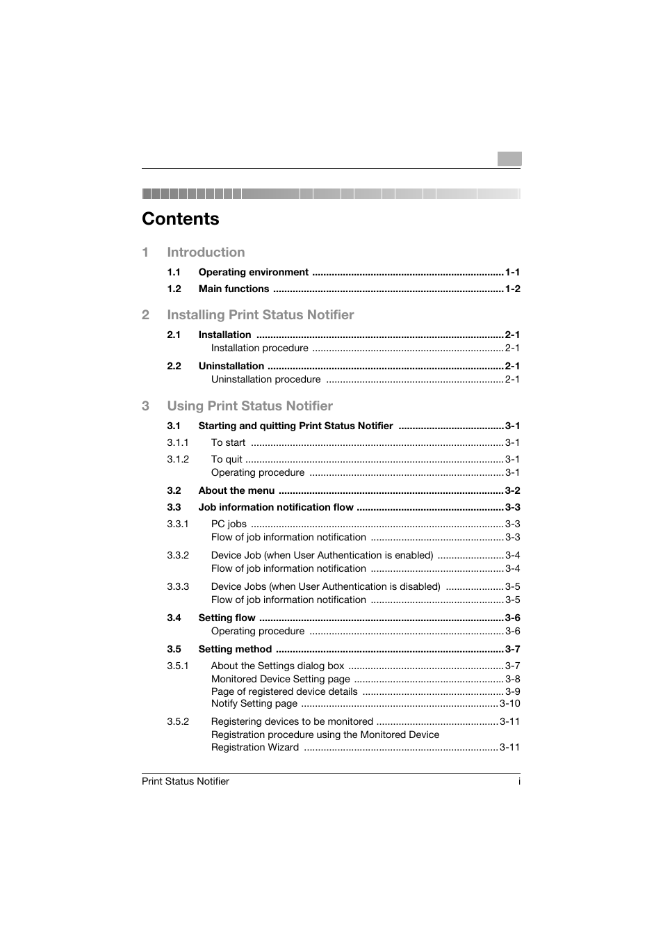 Konica Minolta Print Status Notifier User Manual | Page 2 / 42