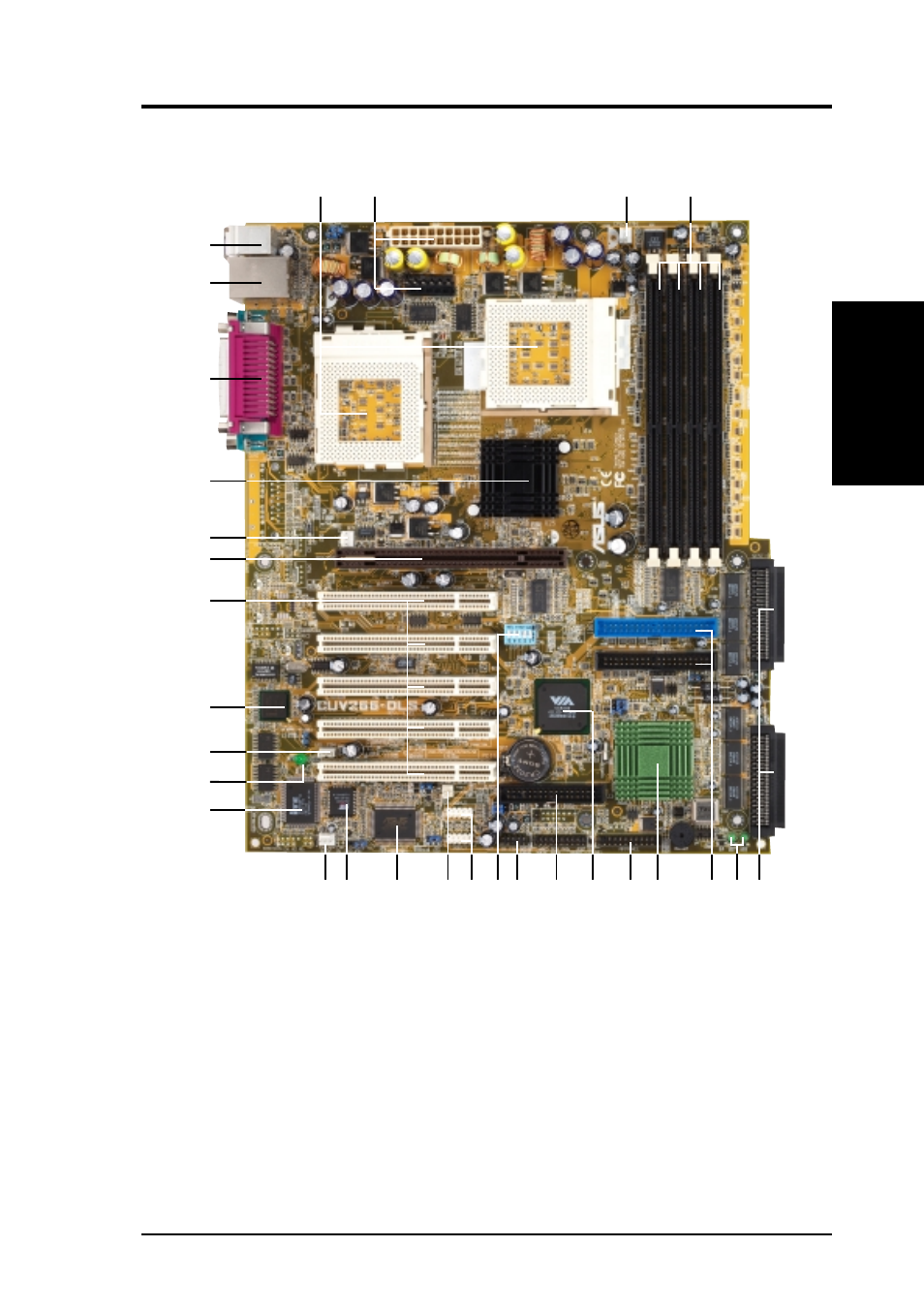 Features, 1 component locations | Asus CUV266-DLS User Manual | Page 13 / 92