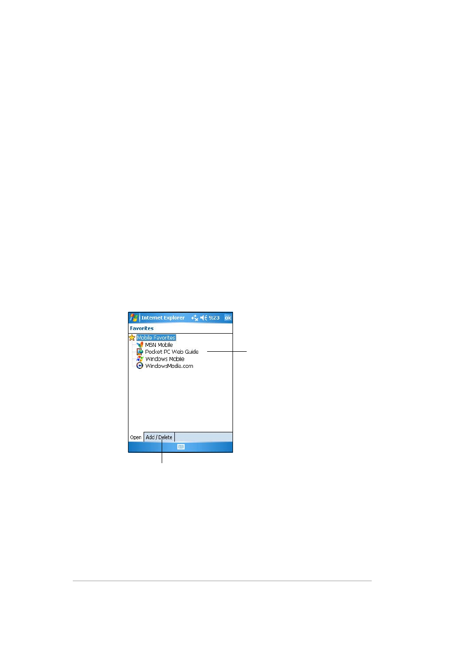 Viewing mobile favorites and channels | Asus MYPAL A636 User Manual | Page 100 / 142