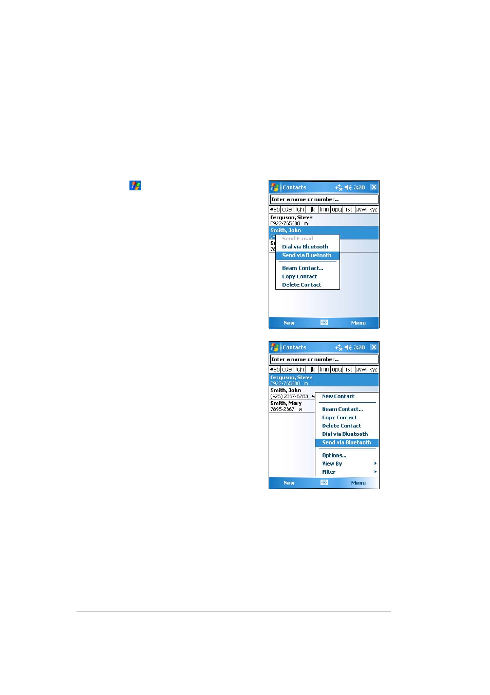 Send via bluetooth | Asus MYPAL A636 User Manual | Page 122 / 142