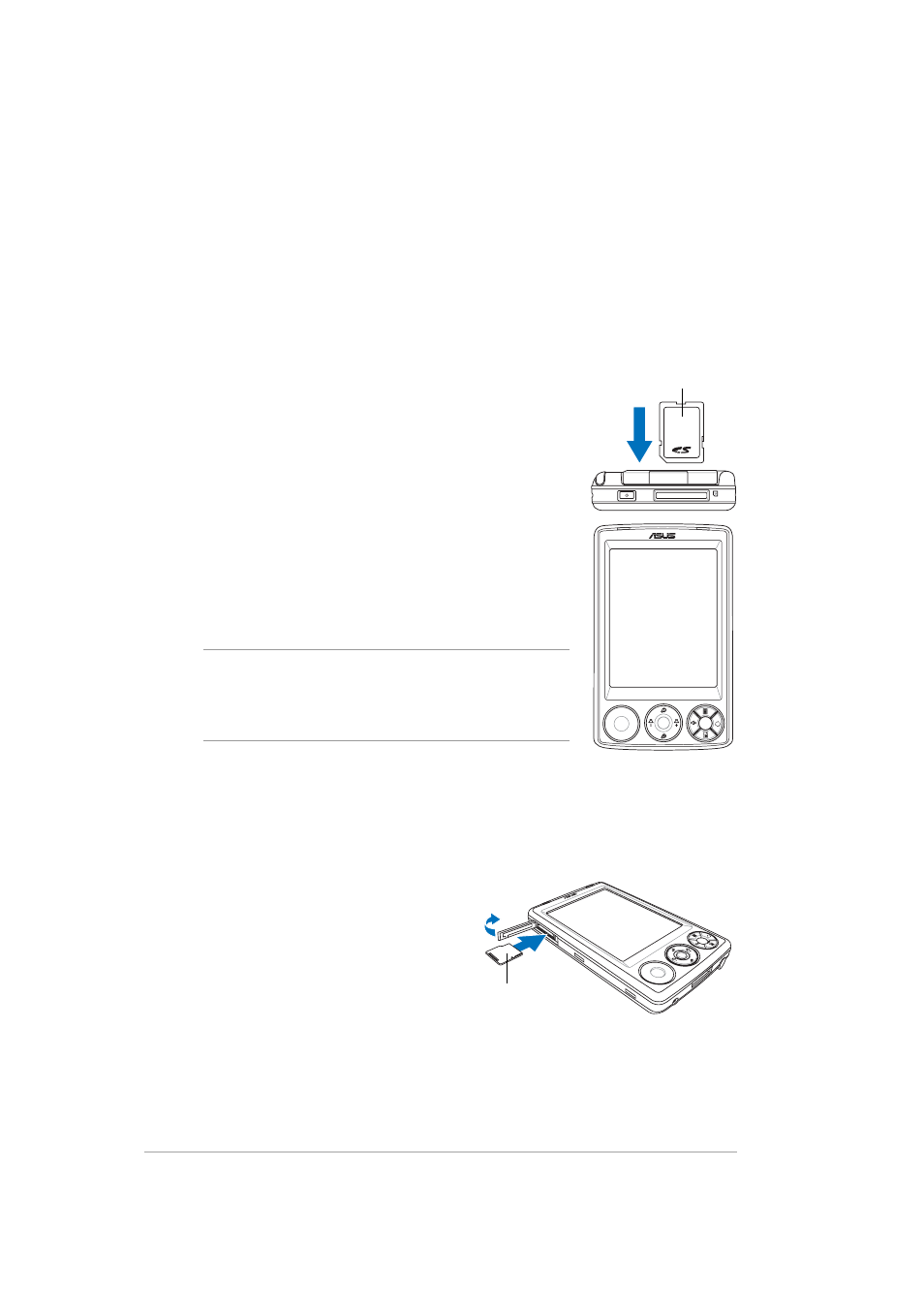 Additional storage, Installing and removing sd/mmc/sdio card | Asus MYPAL A636 User Manual | Page 16 / 142