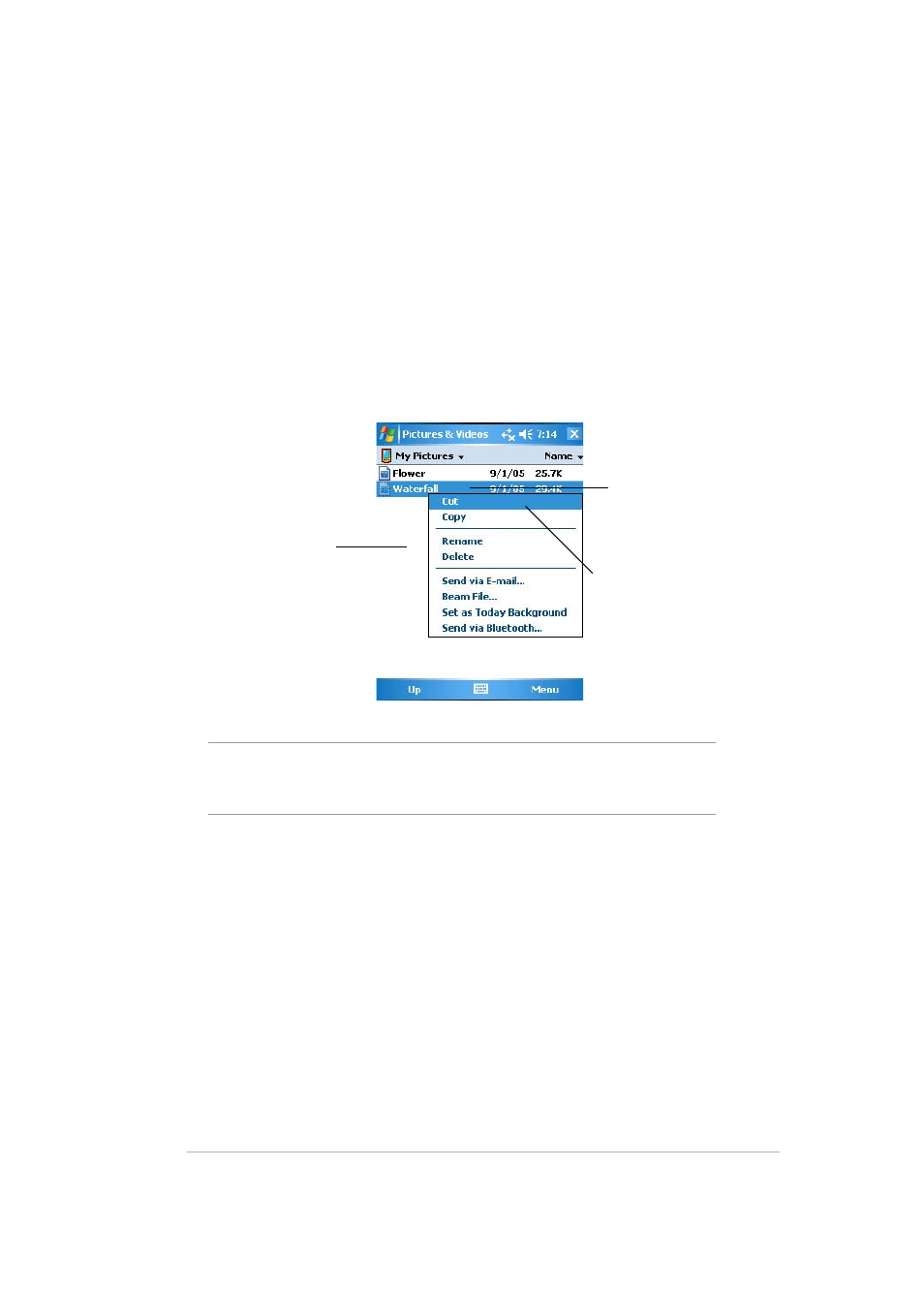 Pop-up menus | Asus MYPAL A636 User Manual | Page 20 / 142