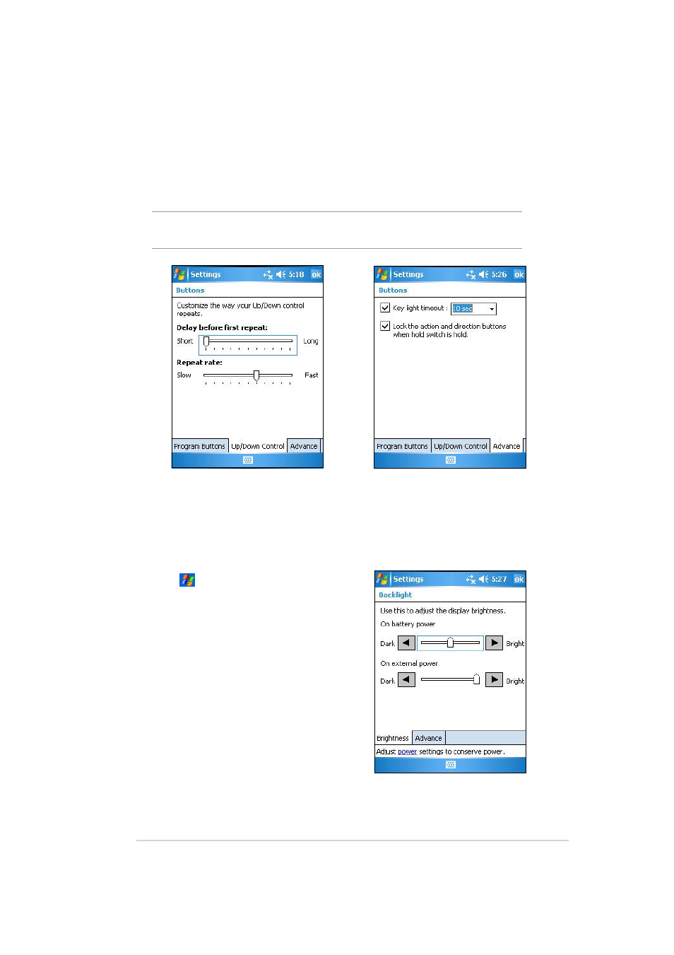 Setting the backlight | Asus MYPAL A636 User Manual | Page 37 / 142