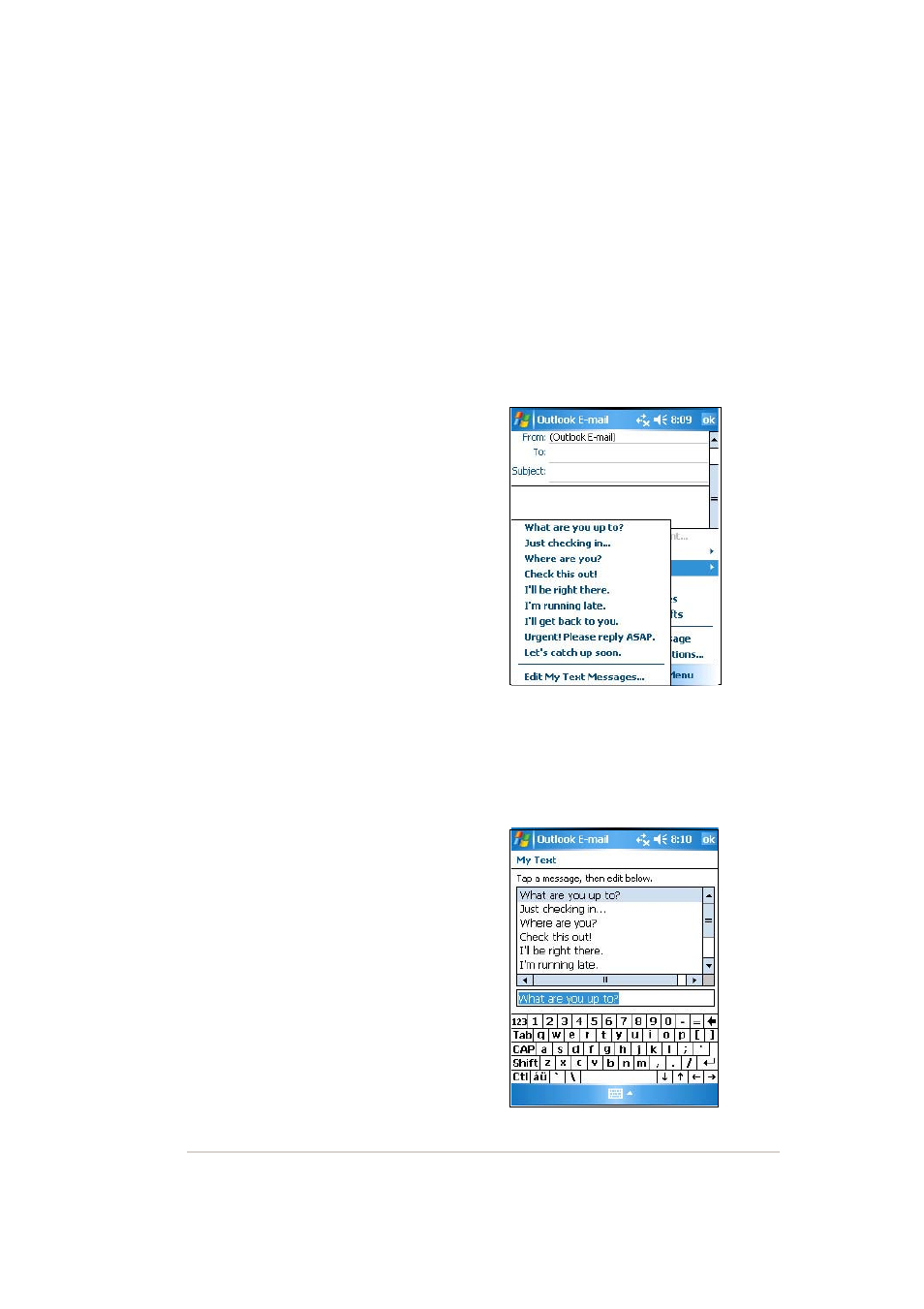 Using preset messages, Editing or adding preset messages | Asus MYPAL A636 User Manual | Page 75 / 142