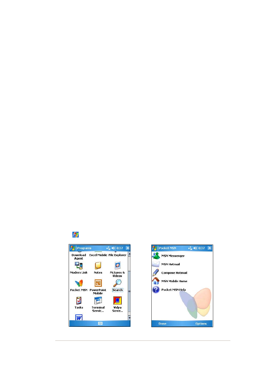 Msn messenger | Asus MYPAL A636 User Manual | Page 89 / 142