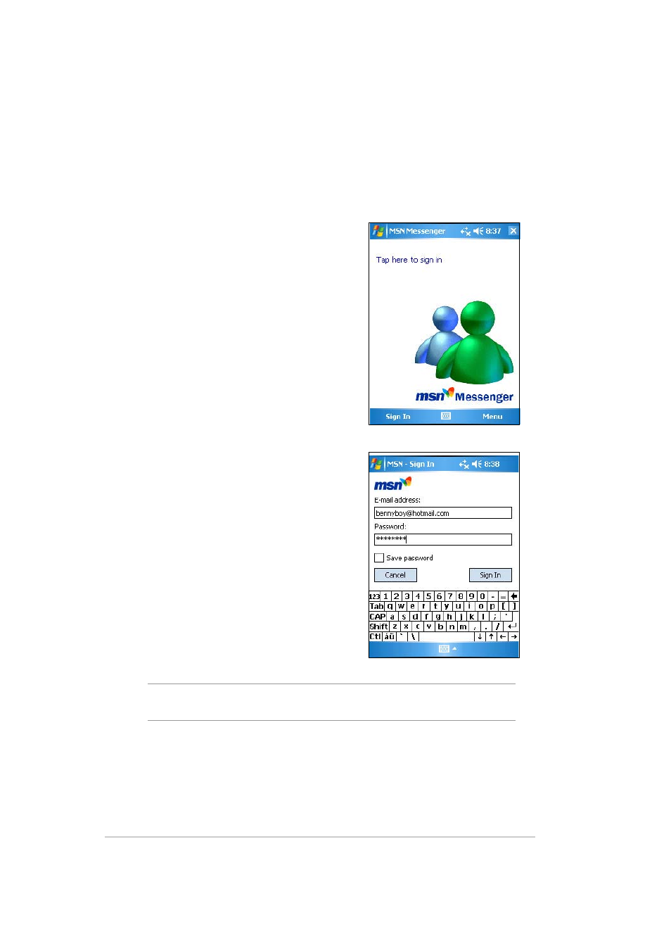 Signing up | Asus MYPAL A636 User Manual | Page 90 / 142