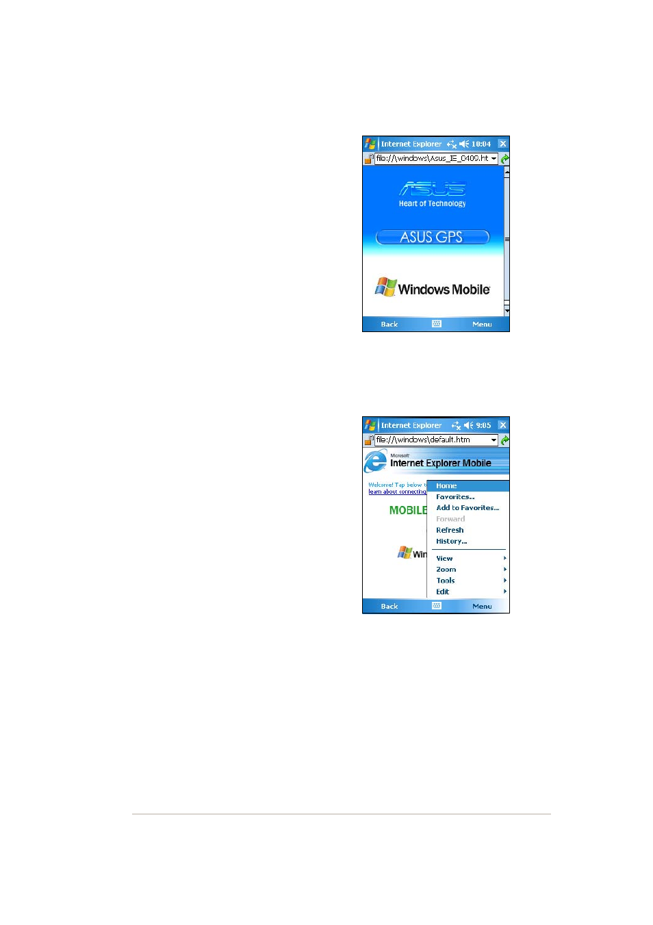 Changing view settings, Browsing the internet | Asus MYPAL A636 User Manual | Page 97 / 142