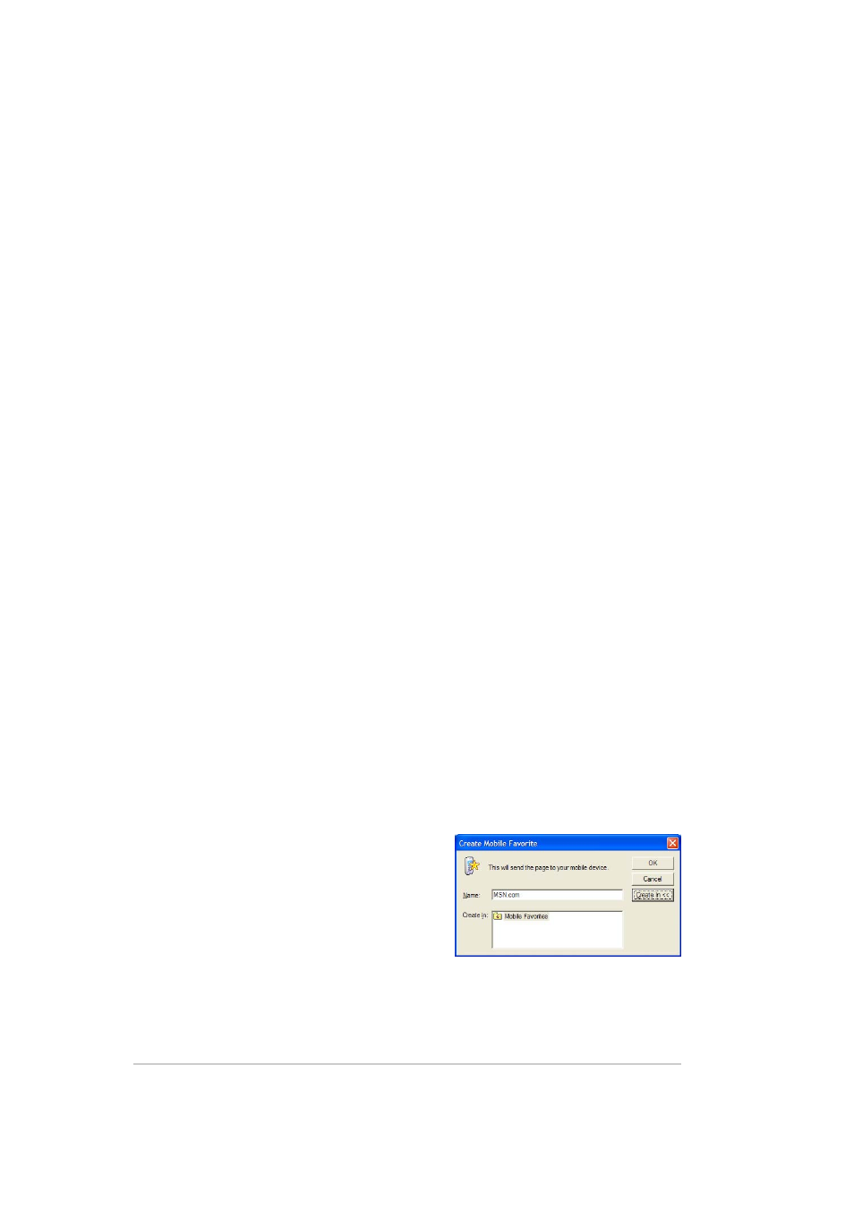 Mobile favorites folder, Favorite links, Mobile favorites | Asus MYPAL A636 User Manual | Page 98 / 142