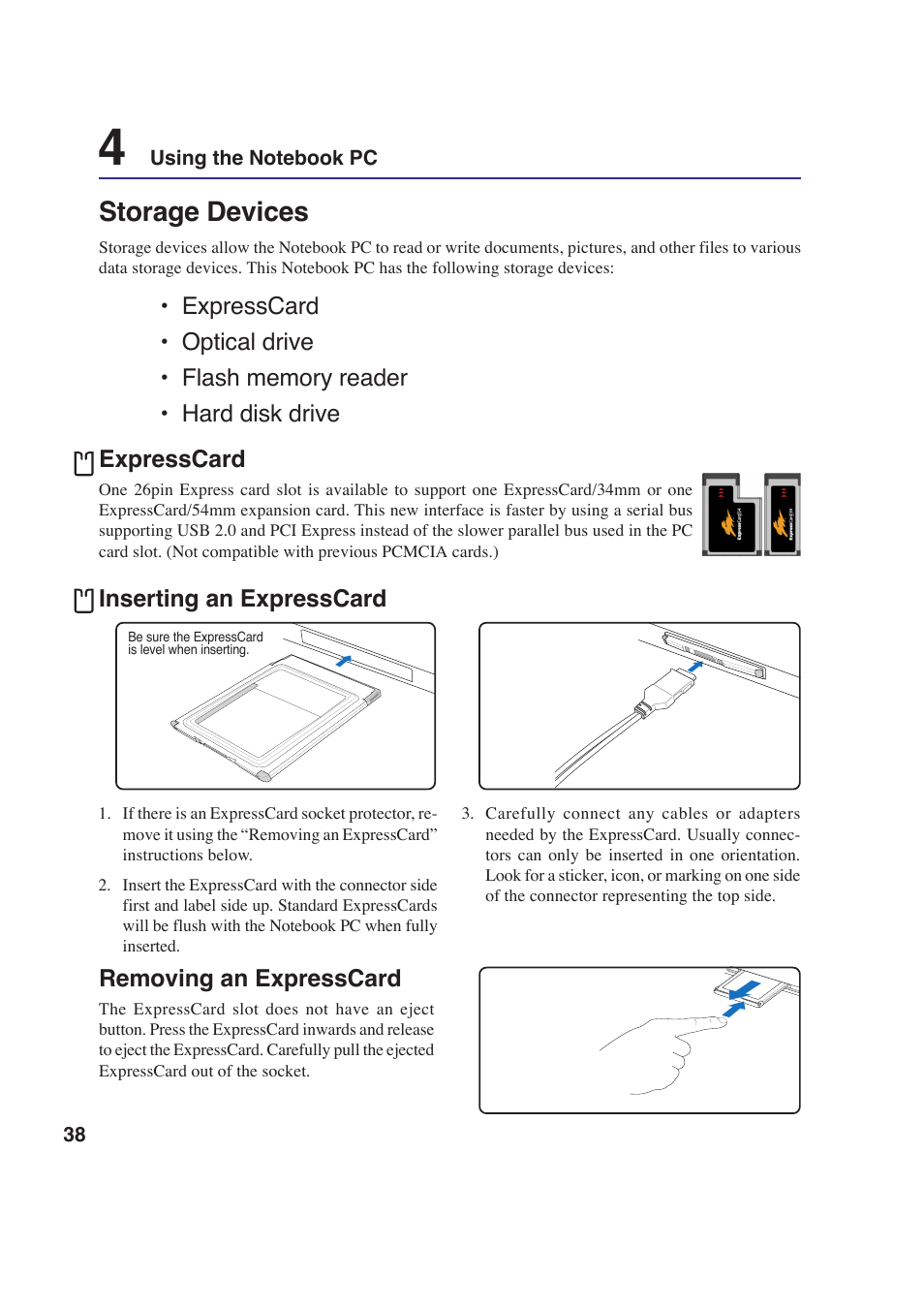 Storage devices | Asus E2643 User Manual | Page 38 / 74