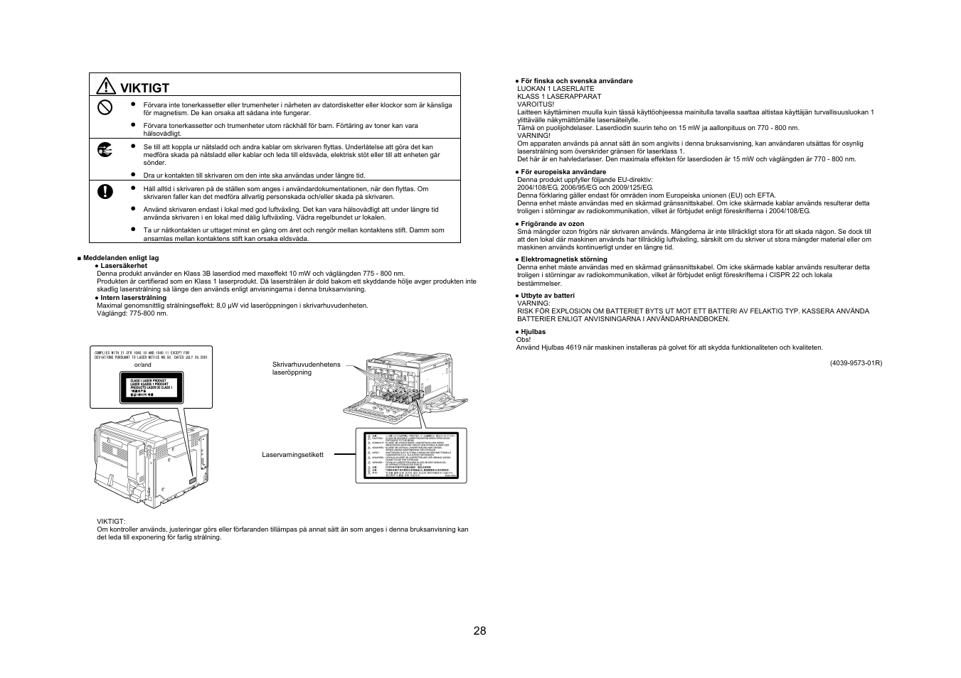 Viktigt | Konica Minolta magicolor 7450II User Manual | Page 29 / 48