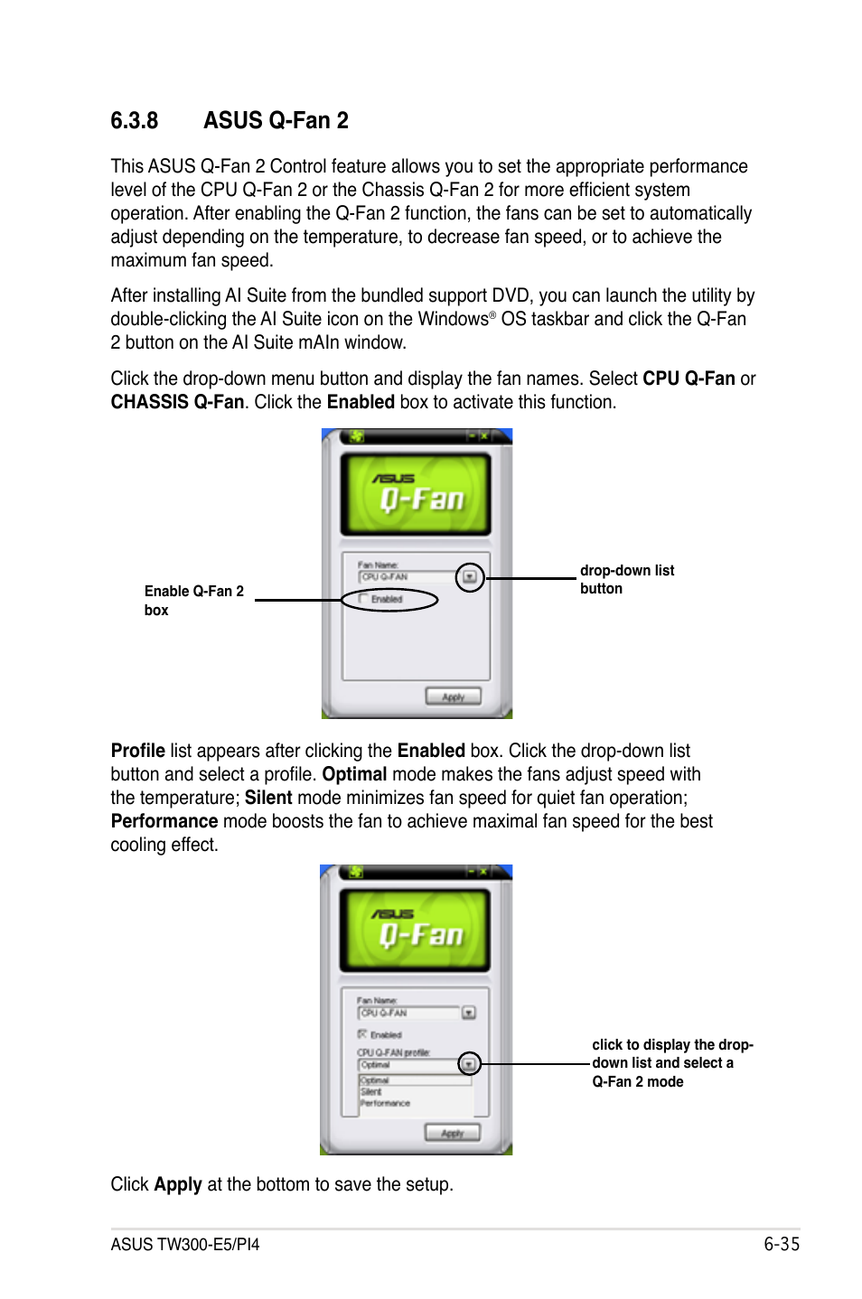 8 asus q-fan 2, Asus q-fan 2 -35 | Asus TW300-E5/PI4 User Manual | Page 167 / 174