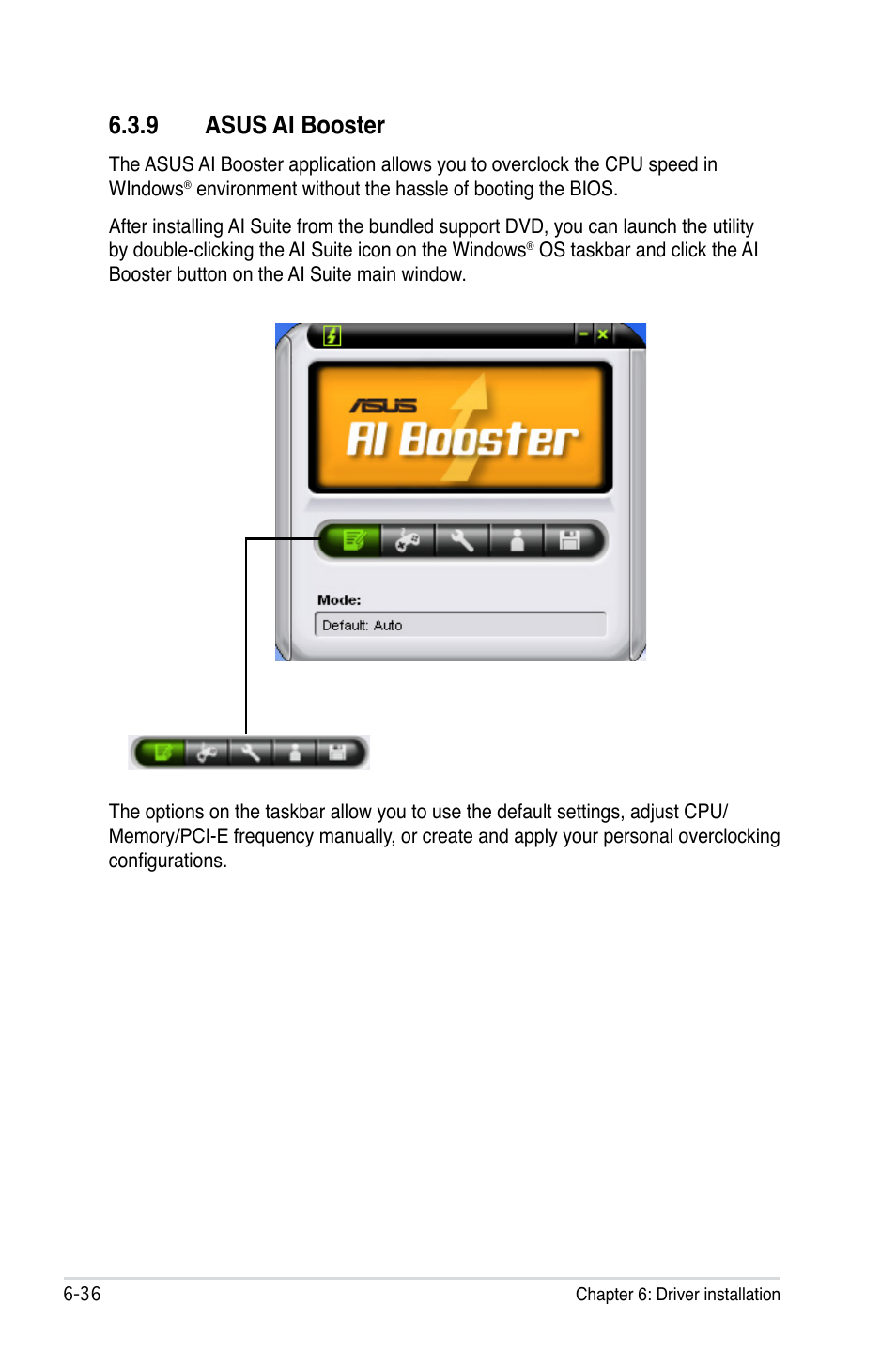 9 asus ai booster, Asus ai booster -36 | Asus TW300-E5/PI4 User Manual | Page 168 / 174