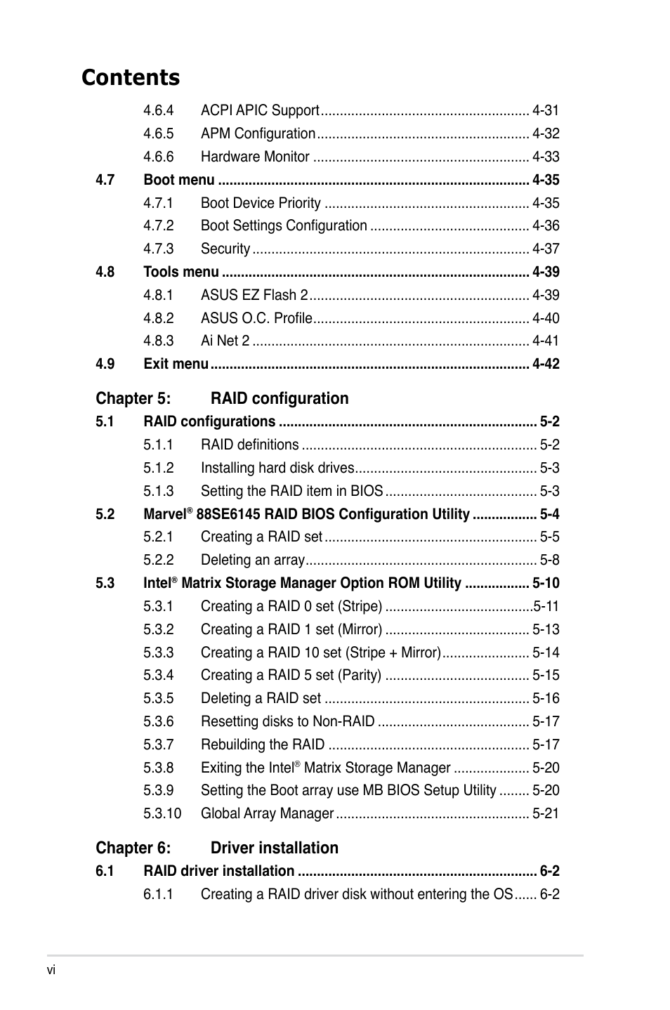 Asus TW300-E5/PI4 User Manual | Page 6 / 174