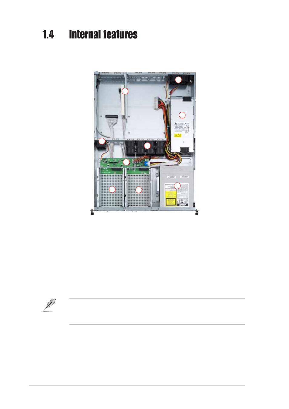 4 internal features | Asus 1U Rackmount Chassis Kit R10-A2P4 User Manual | Page 10 / 34