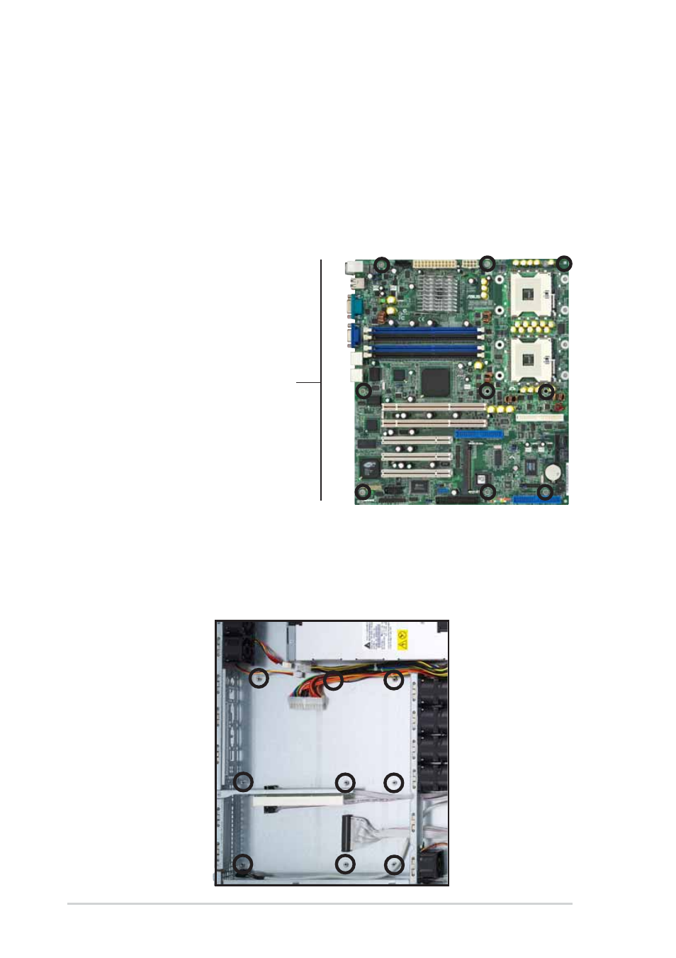 2 placement direction and screw holes | Asus 1U Rackmount Chassis Kit R10-A2P4 User Manual | Page 18 / 34