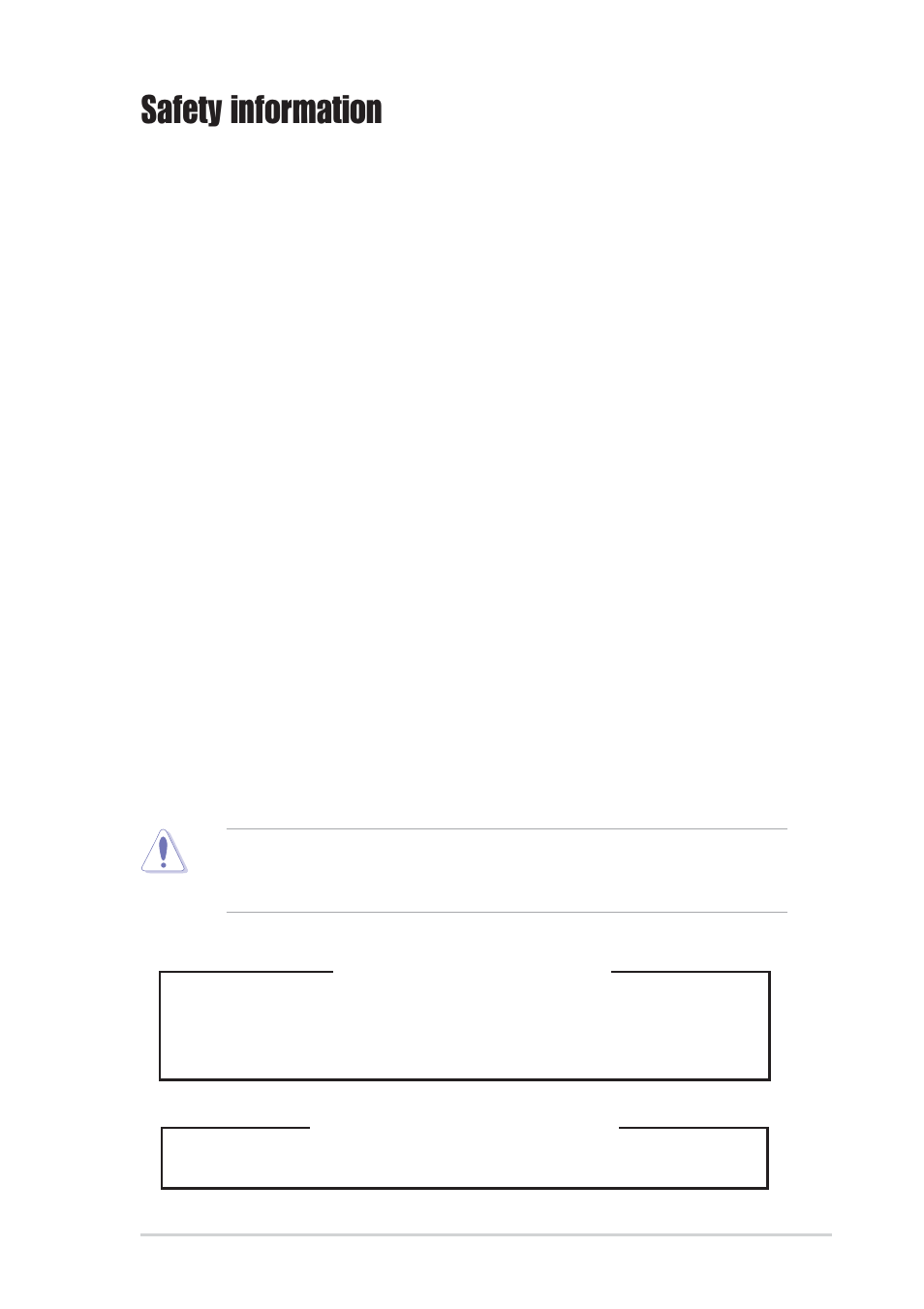 Safety information, Electrical safety, Operation safety | Class 1 laser product | Asus 1U Rackmount Chassis Kit R10-A2P4 User Manual | Page 5 / 34