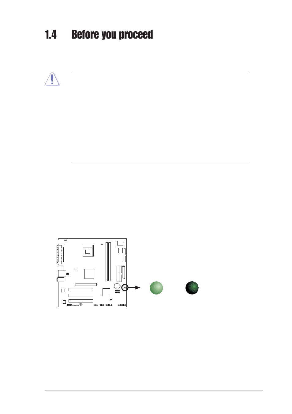 4 before you proceed, Onboard led | Asus P4S800-MX SE User Manual | Page 15 / 84