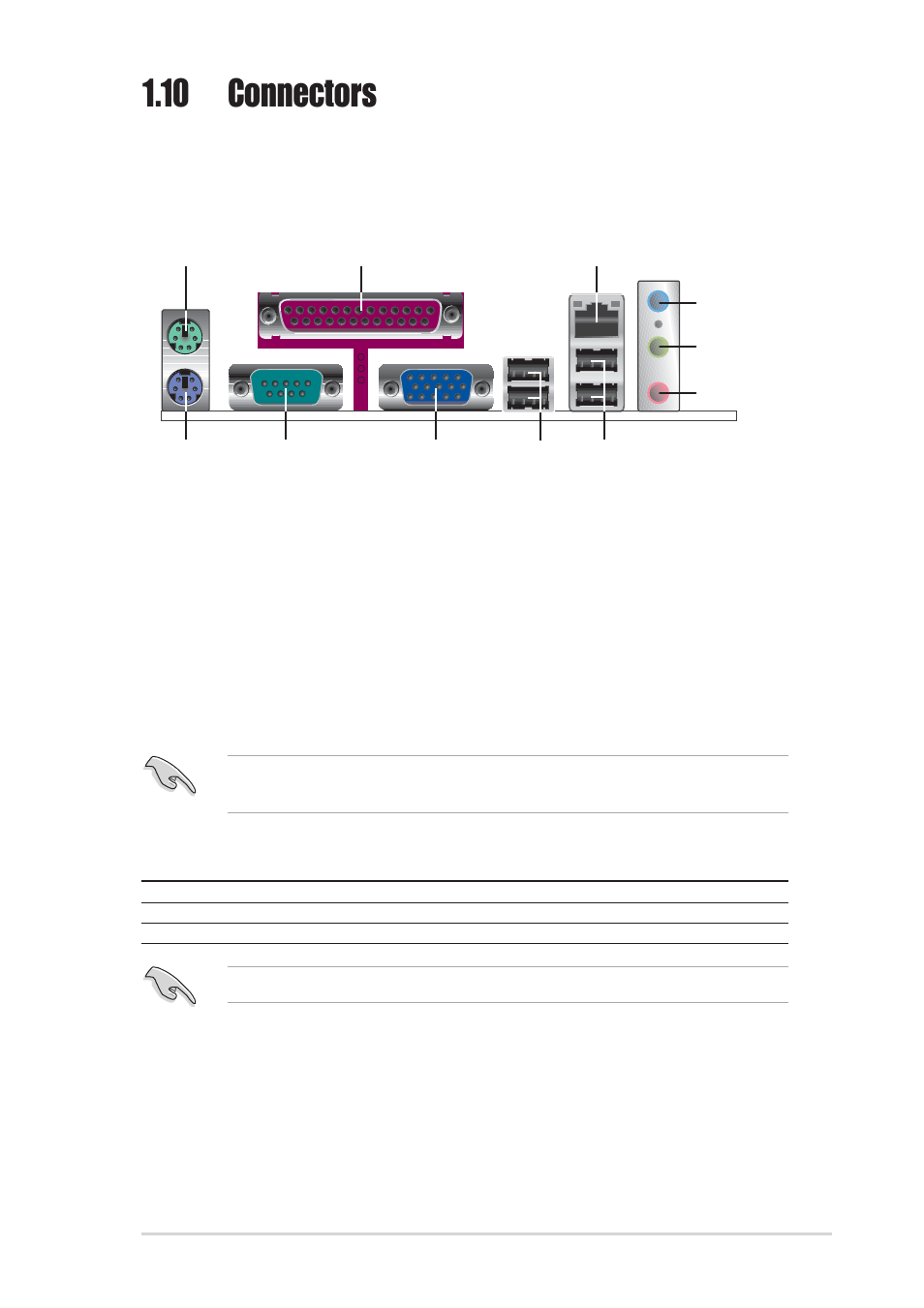 10 connectors, 1 rear panel connectors | Asus P4S800-MX SE User Manual | Page 27 / 84