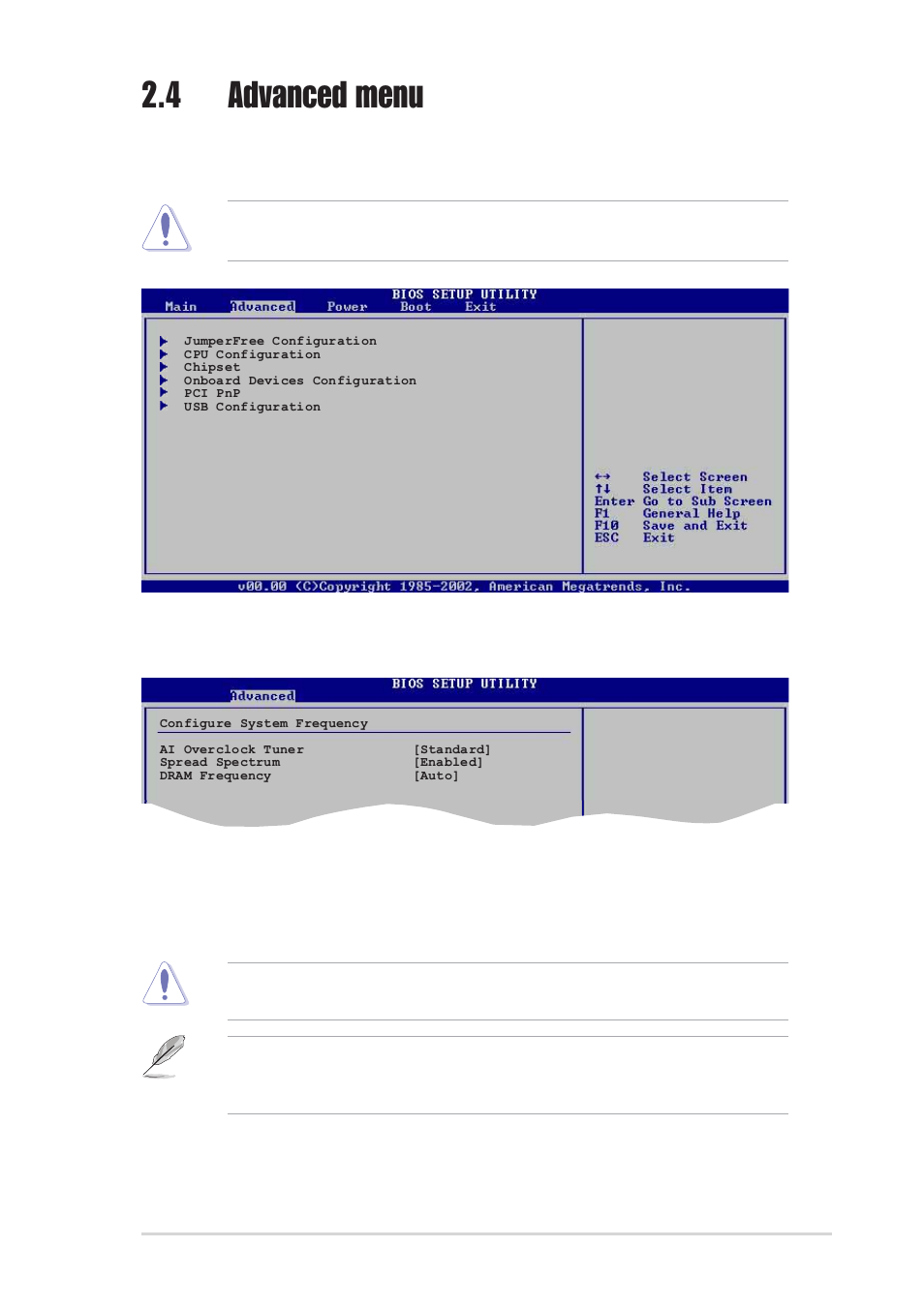 4 advanced menu, 1 jumperfree configuration | Asus P4S800-MX SE User Manual | Page 51 / 84