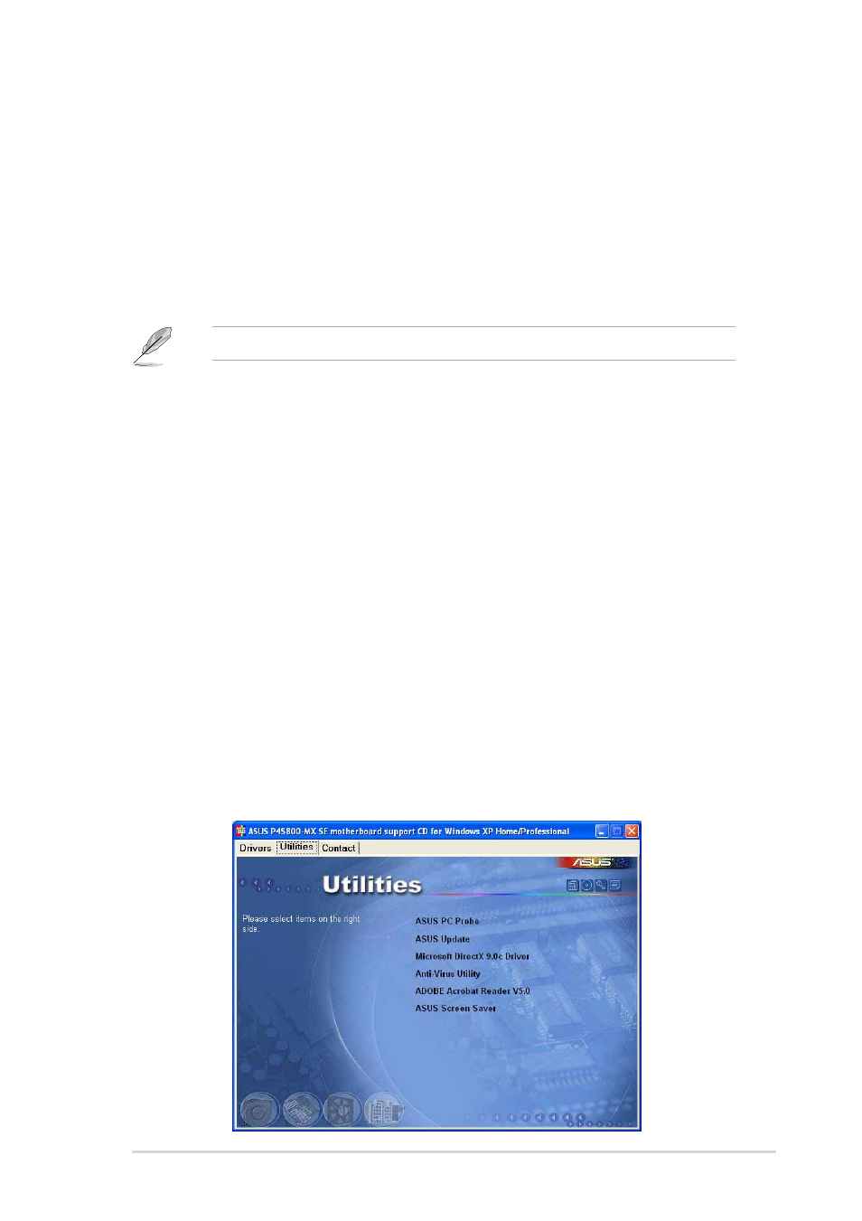 2 drivers menu, 3 utilities menu | Asus P4S800-MX SE User Manual | Page 69 / 84