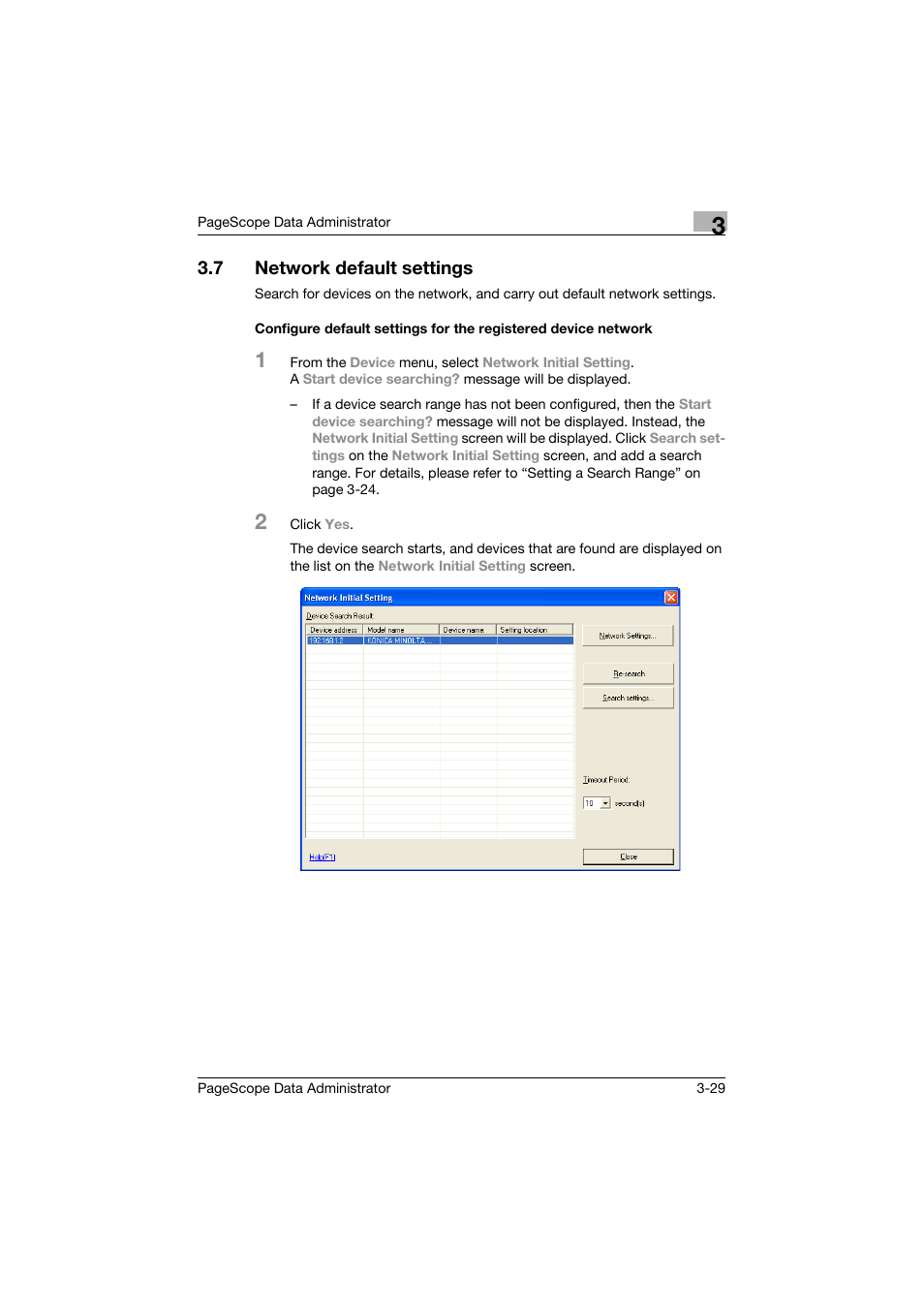 7 network default settings, Network default settings -29 | Konica Minolta BIZHUB C30P User Manual | Page 38 / 128