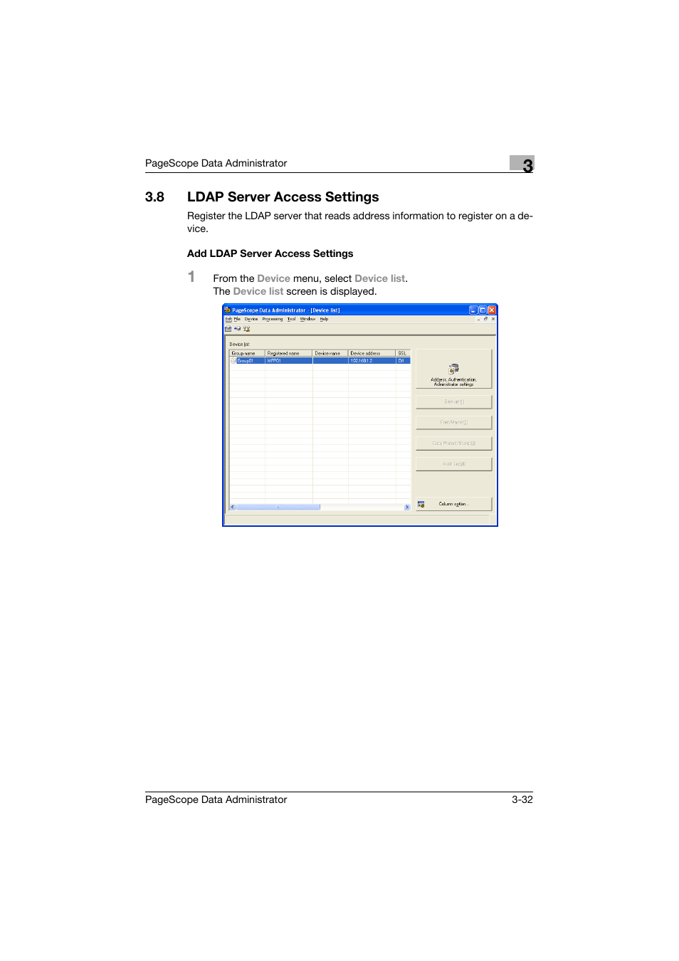 8 ldap server access settings, Add ldap server access settings, Ldap server access settings -32 | Add ldap server access settings -32 | Konica Minolta BIZHUB C30P User Manual | Page 41 / 128