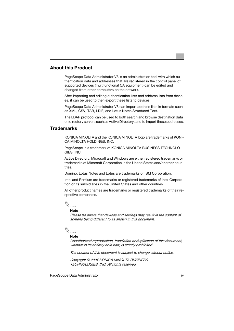 Konica Minolta BIZHUB C30P User Manual | Page 5 / 128