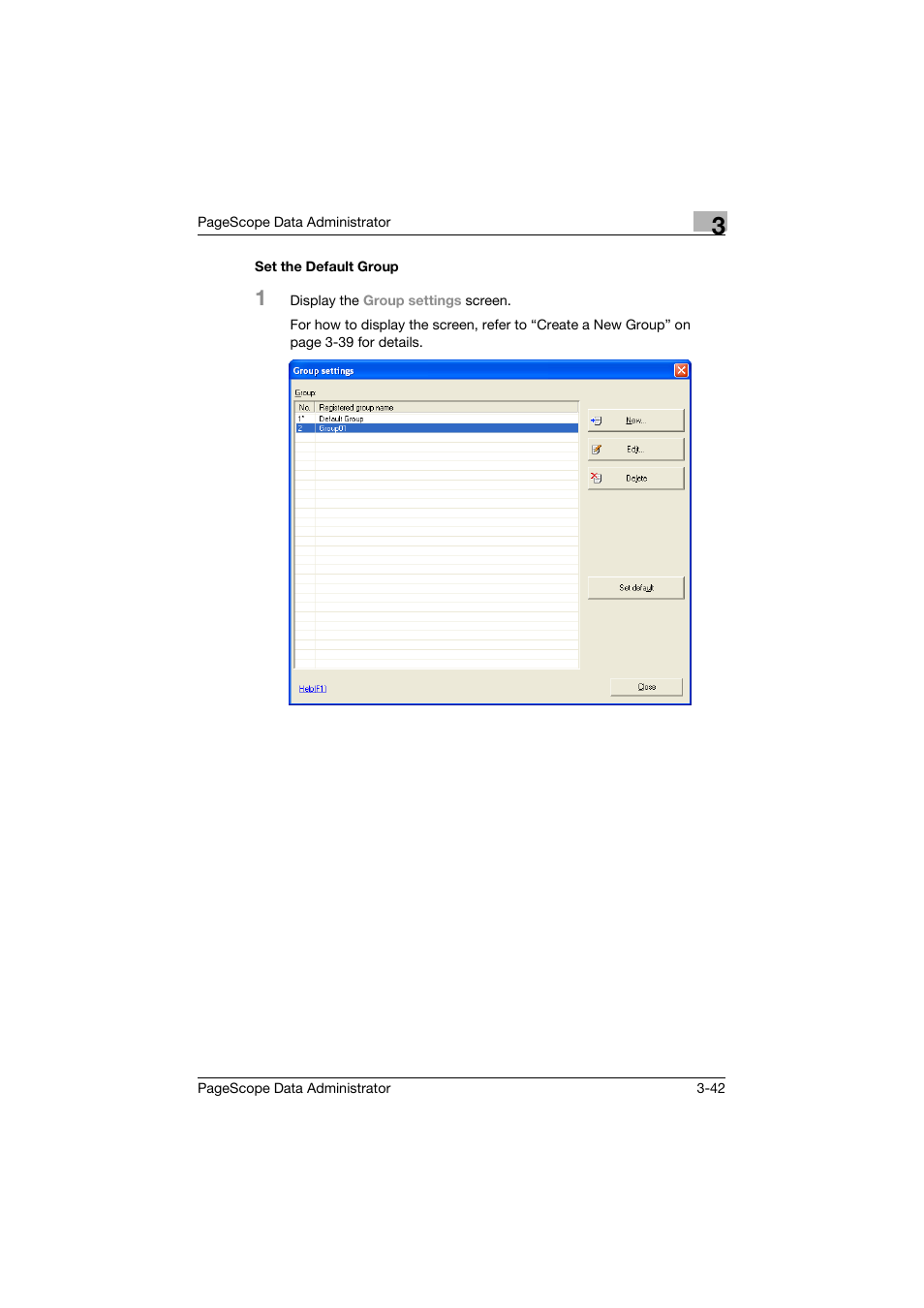 Set the default group, Set the default group -42 | Konica Minolta BIZHUB C30P User Manual | Page 51 / 128