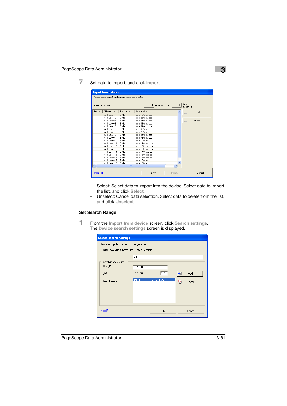 Set search range, Set search range -61 | Konica Minolta BIZHUB C30P User Manual | Page 70 / 128