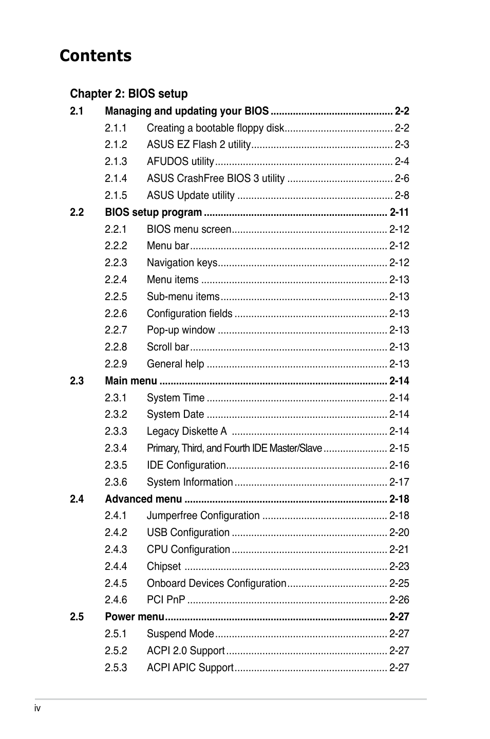 Asus P5KPL-AM User Manual | Page 4 / 90